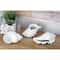 White Porcelain Coastal Seashell Sculpture Set